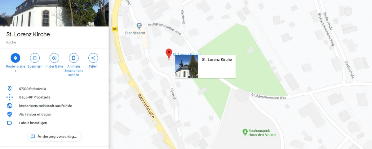Google Maps digitale Kirche